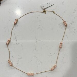 Kate Spade Gold and Pink Bow Necklace